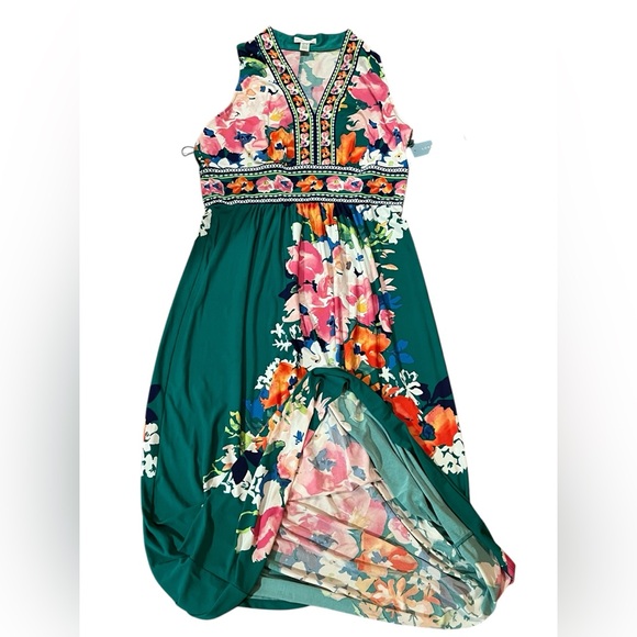 London Times Sleeveless V-Neck Maxi Pull On Dress! NWT 🔥 SIZE 16 - Picture 3 of 15